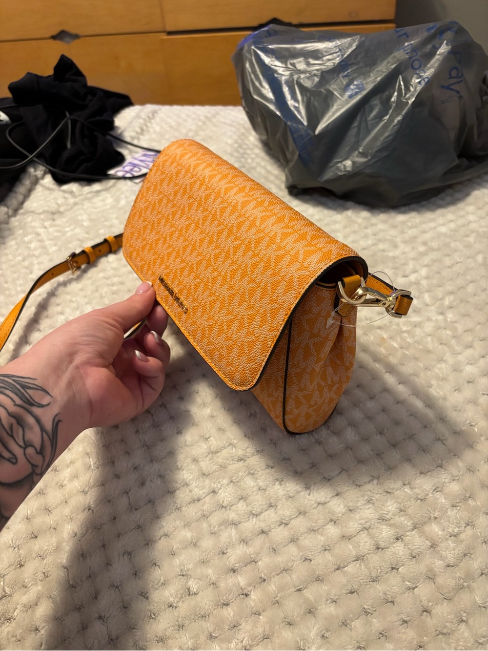 Michael Kors Orange Logo Crossbody Bag